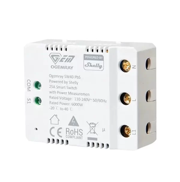 Ogemray Smart Relay 25A powered by Shelly