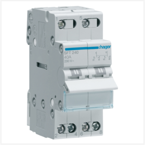 Product: Hager SFT240 Changeover Switch 2P 40A
