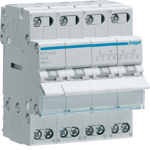 Product: Hager SFT440 Changeover Switch 4P 40A
