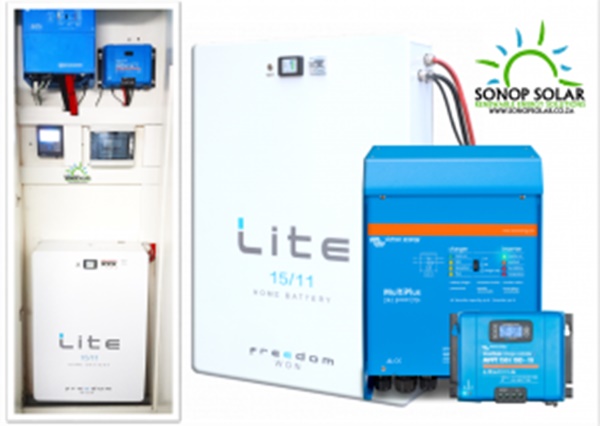 Hybrid Storage System with a Freedom Won LIFePO4 Lithium Ion Battery.